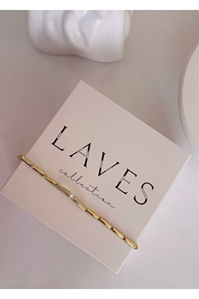 Laves Collection Çelik Üzeri Altın Kaplama Minik Taşlı Bileklik