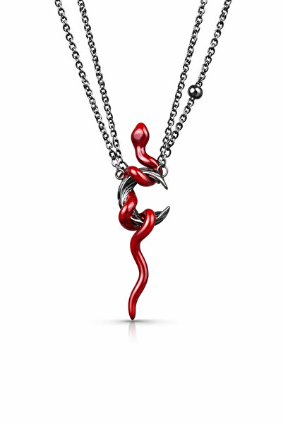 FG KONNİCHİWA Silver Yeşil Zümrüt Yılan Gotik Kolye Gotik Vintage Yeşil Taşlı...