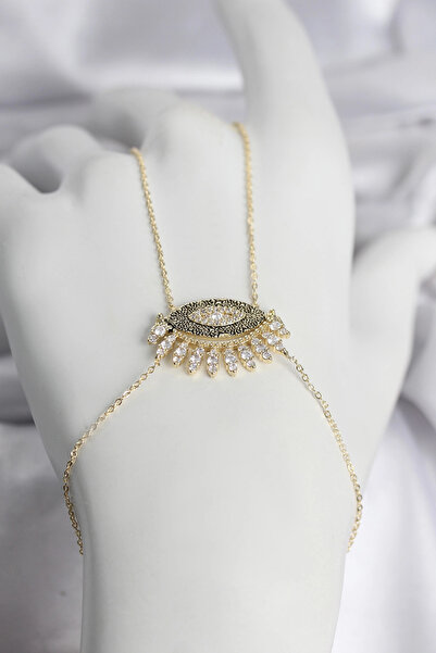 My Reality Fashion Brass Gold Color Zircon Stone Eye Model Women's Şahmeran