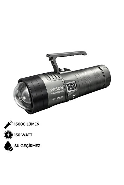 Alan Şarj Edilebilir El Feneri - Wison - 13000 Lümen - 130 Watt (WS-15500)
