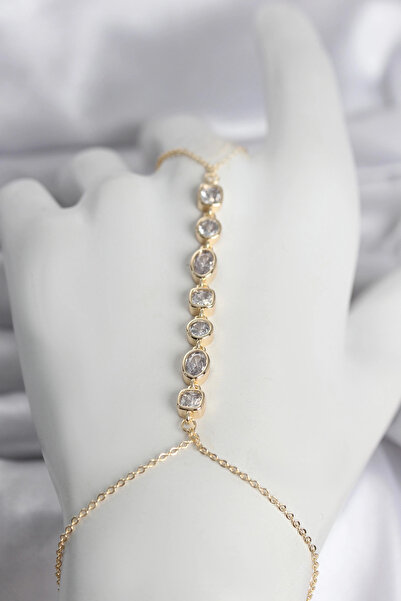 My Reality Fashion Brass Gold Color Row of Zircon Stones Women's Shahmeran