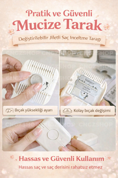 CNGZSHOP Θαυματουργή Χτένα |   Αντικαταστάσιμη χτένα αραίωσης μαλλιών με λεπίδες