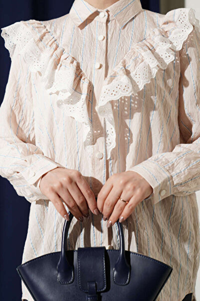 Lavanta Tekstil Τουνίκ με δετές λεπτομέρειες και ρίγες