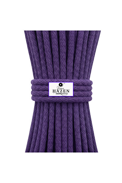 Hazen Home Kordon İp Pamuklu 6-7 mm 45-50 Metre 1 Kg İp - Mor
