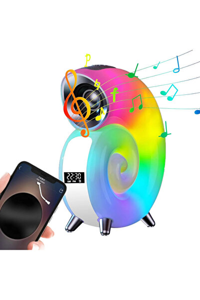 BSG TECH Ξυπνητήρι και ασύρματο ηχείο σε σχήμα σαλιγκαριού, Νυχτερινό φωτιστι...