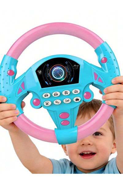 Generic Car Steering Wheel Toy for Kids, Passenger Seat Driving Game with Sou...