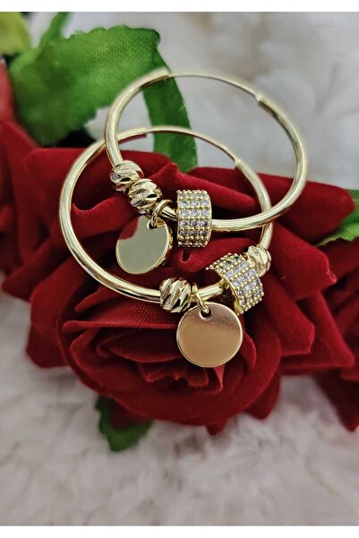 OEM Σκουλαρίκια με μοτίβο μπανάνας και λευκές πέτρες