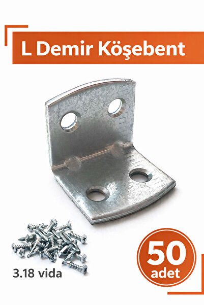 Badem10 L Demir Gönye 50 Adet 30x25x25 mm Oval Başlı Köşe Bağlantı Demiri Day...