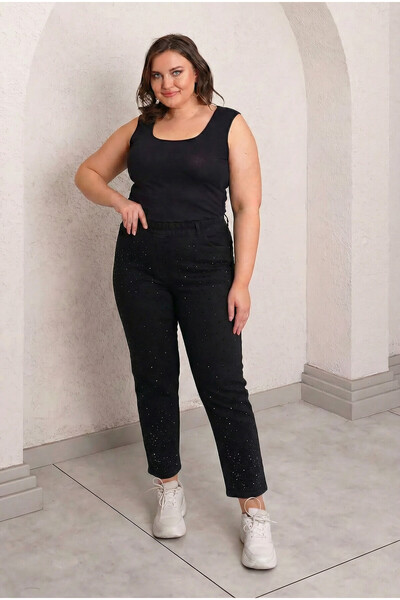 Femina ΜΕΓΑΛΟ ΜΕΓΕΘΟΣ ΛΙΚΡΑ ΜΕ ΕΛΑΣΤΙΚΗ ΜΕΣΗ ΚΑΙ ΣΤΡΑΣΕΝΑ ΣΤΑΜΠΕΣ ΤΖΙΝ MOM +54