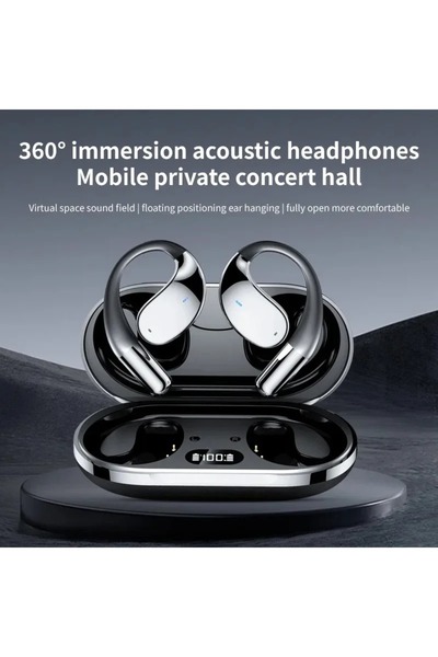 Generic سماعات رأس لاسلكية سوداء للترجمة الفورية بتقنية البلوتوث 5.4، صوت عال...