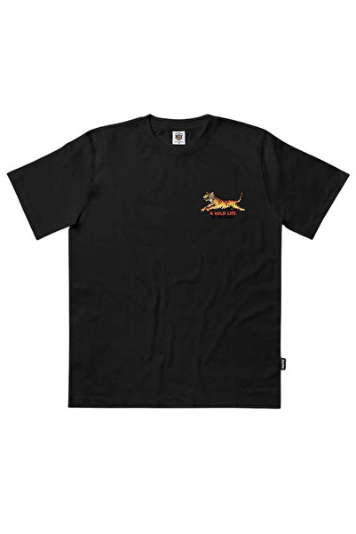 The Dudes Κλασικό μπλουζάκι Wild Life, Μαύρο, Μεγέθους M
