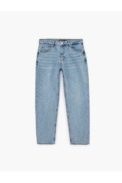Koton Pamuklu Normal Bel Vintage Straight Fit Jean Pantolon