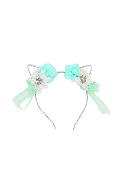 Gift Design Στέμμα μαλλιών με σχέδιο γάτας και τιρκουάζ φιόγκους