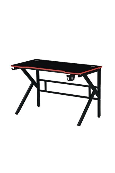 JRH Birou de gaming JRH, reglabil, negru cu accente roșii, 120x60cm