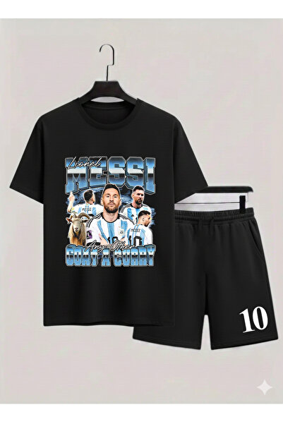 MAGORS LIONEL "THE GOAT" MESSI BASKILI %100 PAMUKLU BİSİKLET YAKA ÇOCUK TSHIR...
