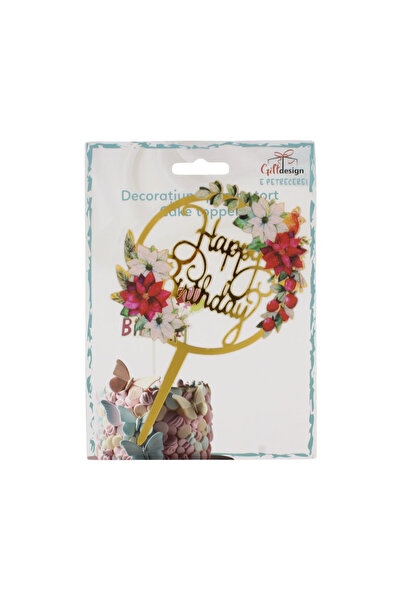 Gift Design Διακοσμητικό τούρτας στρογγυλό με μήνυμα Χρόνια Πολλά