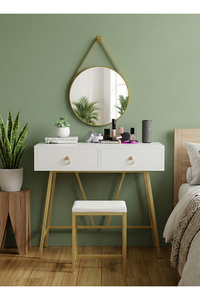Ammar Space Modern Minimalist Dressing Table Makeup Mirror and 3 Drawers for ...