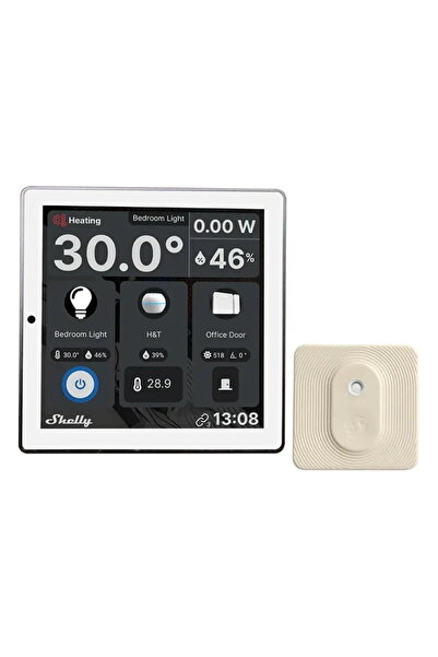 Shelly Έξυπνο Πάνελ με Οθόνη Αφής για Τοίχο, Λευκό, Wi-Fi, Bluetooth + BLU H&T