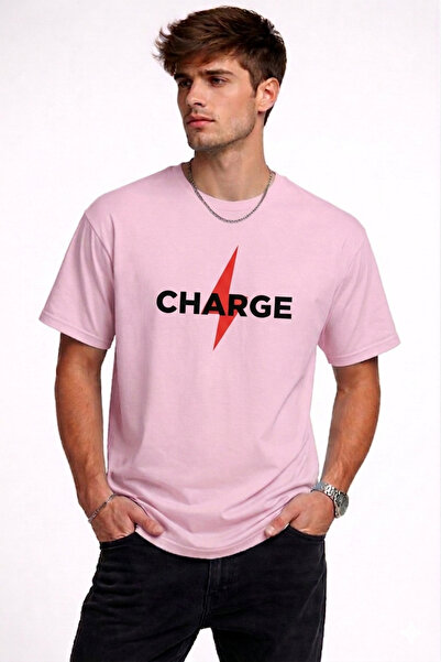 VODEXA Tricou oversize unisex CHARGE, imprimat, 100% bumbac, croială conforta...