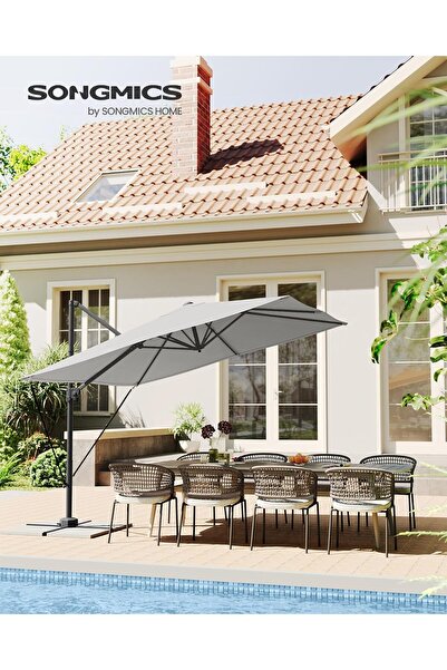 SERSIMO SONGMICS 270x270 εκ. Ομπρέλα Κήπου με Ανακλινόμενη Βάση, UPF 50+, 360...