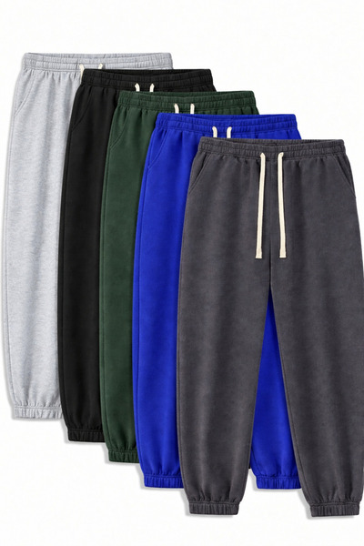 DAXİS Sportwear Company SET DE 5 PANTALONI DE TRENING CU MANȘETE ELASTICE