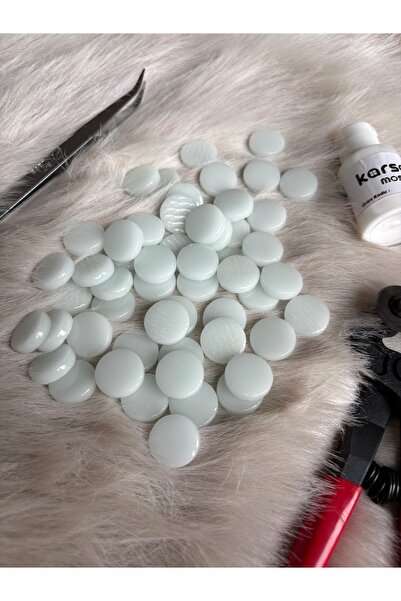 Karsan Mozaik Beyaz Yuvarlak Sanatsal Mozaik 18x18mm (100gr)