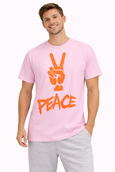 VODEXA Unisex majica prekomernog veličine PEACE sa printom, 100% pamuk, udobn...