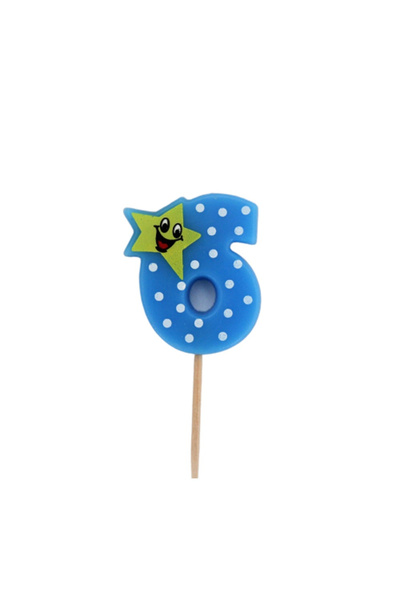 Gift Design Μπλε επετειακό κερί αριθμός 6