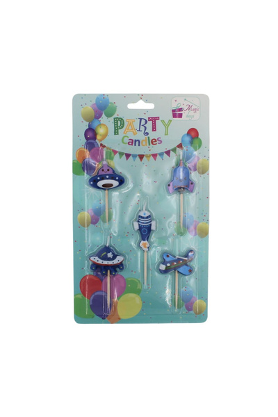 Magic Days Set of 5 candles: airplanes and UFOs