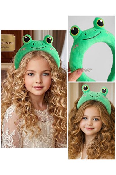 QUEEN AKSESUAR Σκούρο πράσινο χαριτωμένο βελούδινο ζωάκι βάτραχος με μάτια, τ...