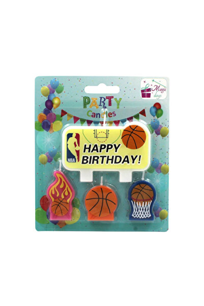Magic Days Set de 4 lumânări de petrecere în coș