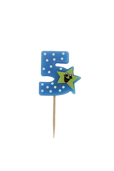 Gift Design Lumânare aniversară albastră numărul 5