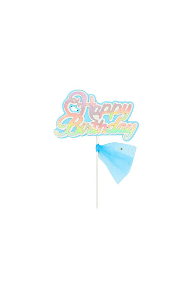 Gift Design Topper pentru tort, model de tort, La mulți ani, fundă albastră