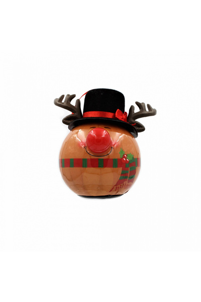 Gift Design Διακοσμητικό στολίδι, καφέ - Τάρανδος με καπέλο