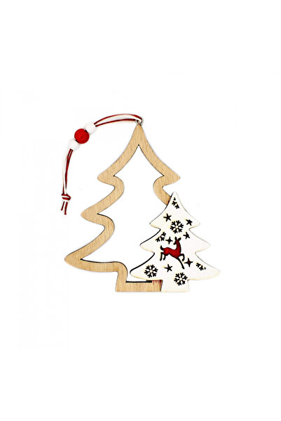 Gift Design Decorațiune din lemn, braduri alb-crem