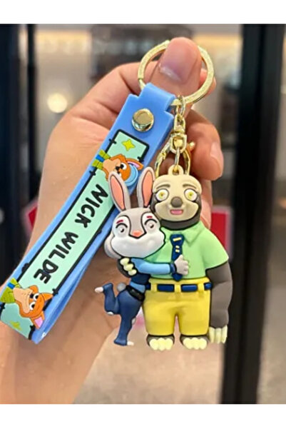 OEM Breloc Zootopia 8 cm, Judy Hopps si Flash, figurina cauciucata,
