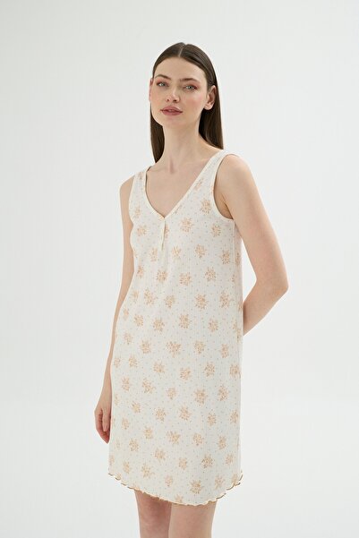 Sevim 17793 فستان نوم قصير بحزام عريض للنساء