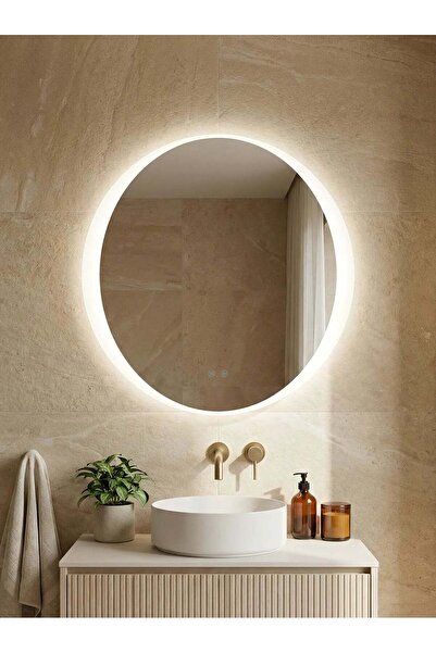 Olivy Oglindă de baie cu LED ⌀ Rotund de 80 cm, 3 abajururi, dezaburitor și c...