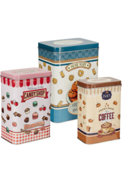 Excellent Houseware Σετ 3 δοχείων φαγητού Excellent Houseware, μεταλλικά, πολ...