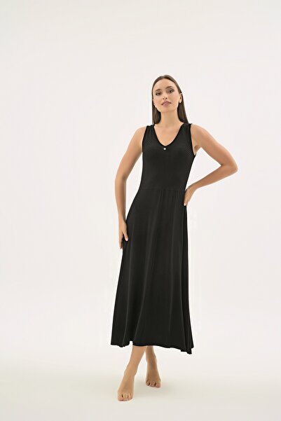 Sevim 17444 ЖІНОЧА ДОВГА СУКНЯ БЕЗ РУКАВІВ