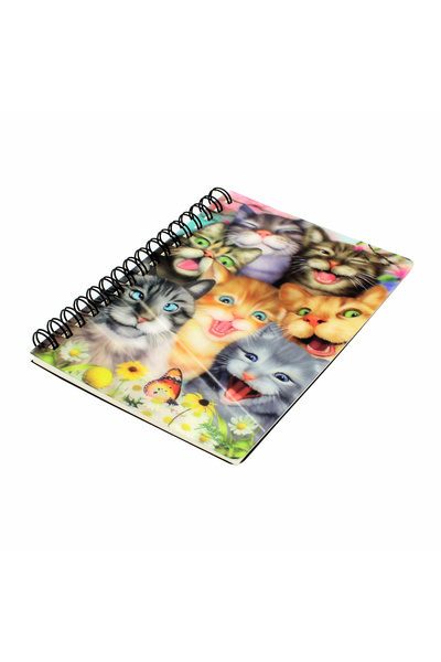 Deluxebase Σημειωματάριο Ζωολογικού Κήπου, με σπιράλ, 3D, Τρελές Γάτες