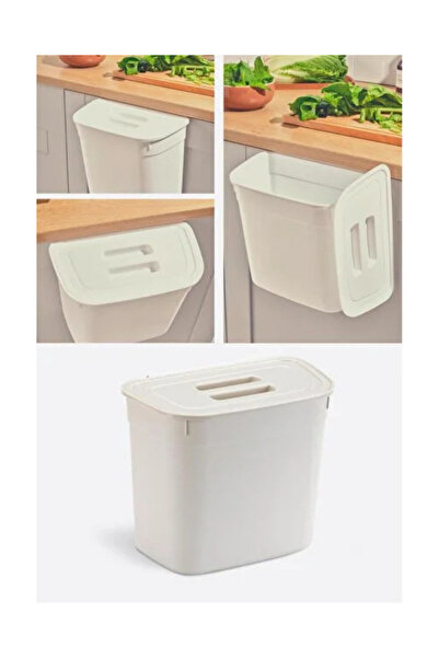 Miko Home & Garden Mutfak Tezgah Üstü Ve Dolap Askılı Çöp Kovası-Kapaklı Prat...