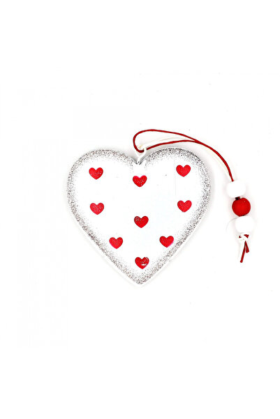 Gift Design Decorațiune din metal alb - Inimi roșii