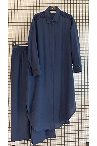 Armine Μοντέρνο Σετ Δύο Τεμαχίων από Λινό Ύφασμα με Κεντήματα στους Ώμους και...