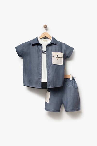 Jikko Baby قميص بأكمام قصيرة - تي شيرت - شورت - طقم من 3 قطع - 3703