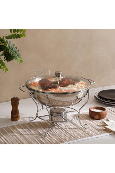 VOGMAX Round non-slip buffet set, stainless steel buffet food set, containers...
