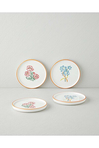 English Home Roselle Seramik 4'lü Pasta Seti 16 cm Renkli