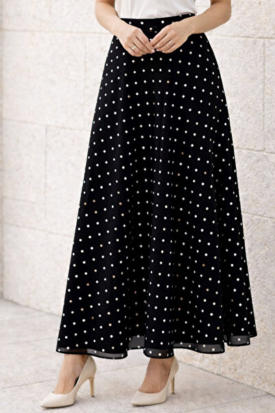 benguen Πουά Σιφόν Φούστα Τεσεττούρ O221 Μαύρη