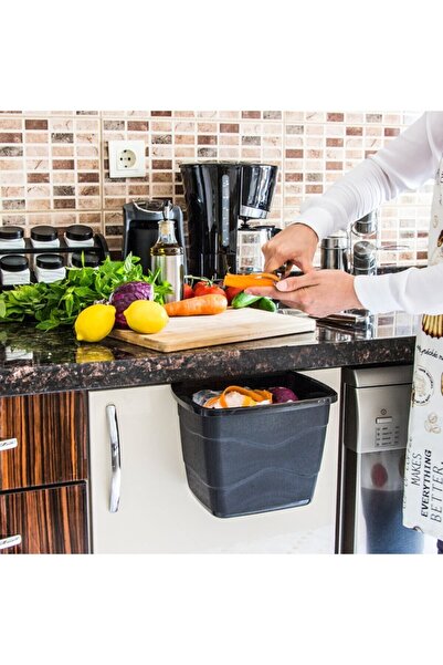 Empressco Beyaz Askılı Kapaklı Çöp Kovası, Dolaba Asmalı, Pratik ve Şık Tasarım