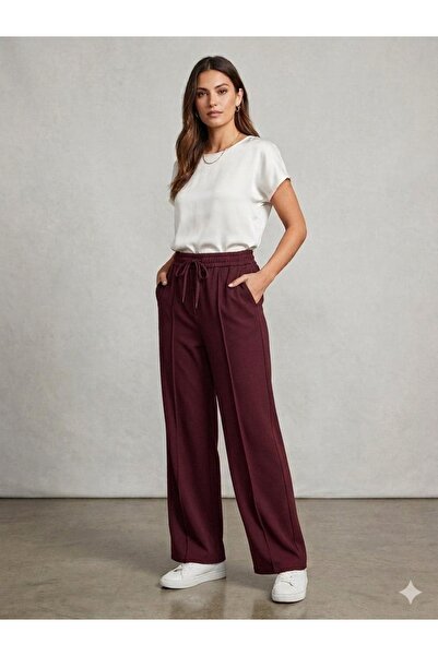 Elikra Sewing-Detail Elastic Waist Track Pants